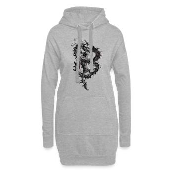 Drache - Hoodie-Kleid - Grau meliert - Vorne