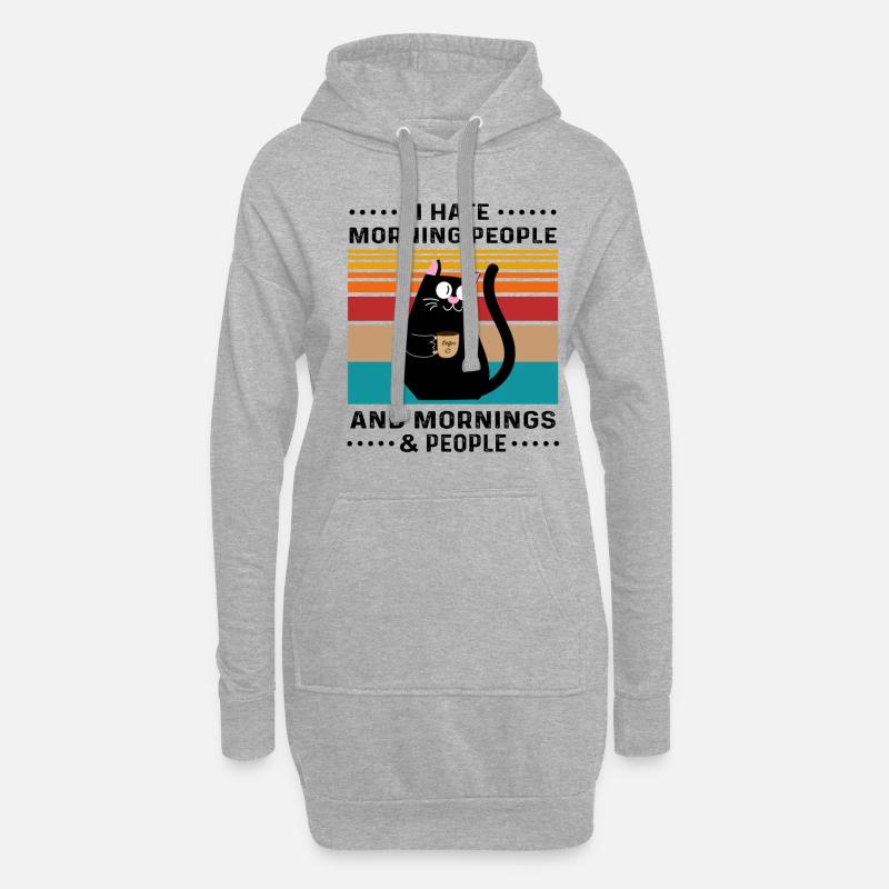 That's What I Do I Drink Coffee I Hate People - Hoodie-Kleid - Grau meliert