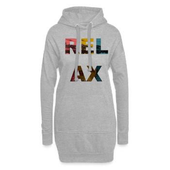 Relax / Dictons / Tendance - Sweat-shirt à capuche long Femme - gris chiné - Devant