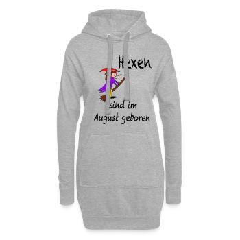 Hexen sind im August geboren / Trend / Sprüche - Hoodie-Kleid - Grau meliert - Vorne