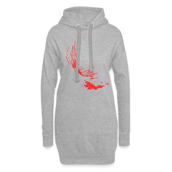 Conception abstraite / Ligne / Motif / Nature / Rouge - Sweat-shirt à capuche long Femme - gris chiné - Devant