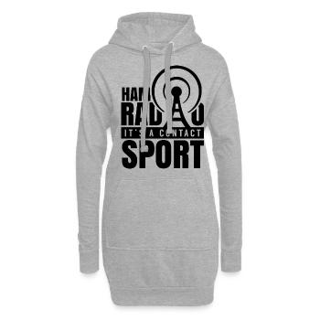 Amateurfunk Es Ist Ein Kontaktsport Amateurfunker - Hoodie-Kleid - Grau meliert - Vorne