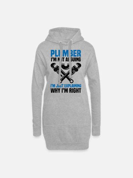 Klempner - Hoodie-Kleid - Grau meliert