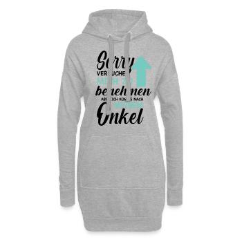 Ich versuche mich zu benehmen Onkel Geburtstag Fun - Hoodie-Kleid - Grau meliert - Vorne