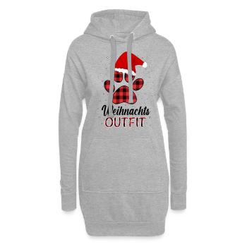 Hund mit Weihnachtsmütze Hundebesitzer Weihnachten - Hoodie-Kleid - Grau meliert - Vorne