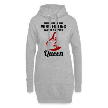 Wing Foiling Hydrofoil Surfing Surf Water Sport - Sweat-shirt à capuche long Femme - gris chiné - Devant