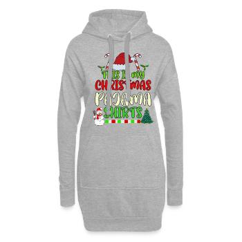 Ma chemise de pyjama de Noël Guirlande de lumières - Sweat-shirt à capuche long Femme - gris chiné - Devant