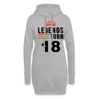 18 Anniversaire, les légendes ont 18 ans - Sweat-shirt à capuche long Femme - gris chiné - Devant