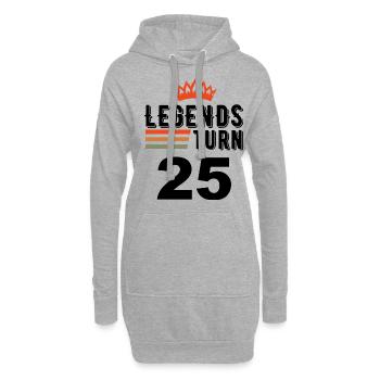 25 Geburtstag, Legenden werden 25 Jahre alt - Hoodie-Kleid - Grau meliert - Vorne