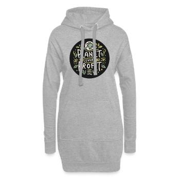 Planet over profit sauver la planète - Sweat-shirt à capuche long Femme - gris chiné - Devant