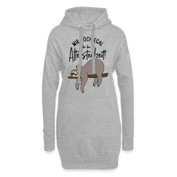 Faultier Mir doch egal Ich bin in Altersteilzeit - Hoodie-Kleid - Grau meliert - Vorne