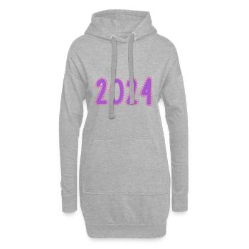 2024. FROHES NEUES JAHR. SILVESTER. NEUJAHR - Hoodie-Kleid - Grau meliert - Vorne
