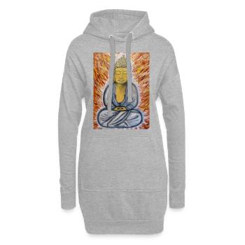 Buddha - Hoodie-Kleid - Grau meliert - Vorne