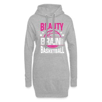 Beauty Brain et basketball pour un basket - Sweat-shirt à capuche long Femme - gris chiné - Devant