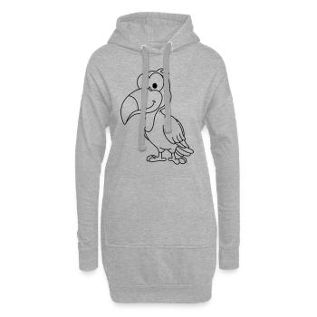 Tukan Comic Animal - Sweat-shirt à capuche long Femme - gris chiné - Devant