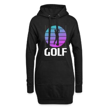 Retro Vintage Classic Golf Golfing Golfer - Hoodie-Kleid - Schwarz - Vorne