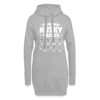 Stubborn Husky Tricks Funny Huskies - Hoodie-Kleid - Grau meliert - Vorne