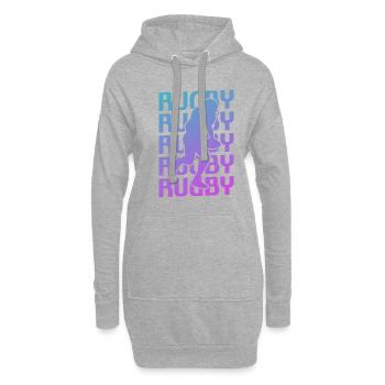 Joueur de rugby classique rétro vintage - Sweat-shirt à capuche long Femme - gris chiné - Devant