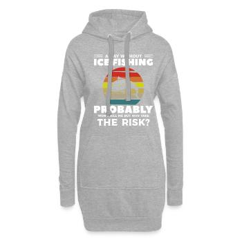 Une journée sans pêche sur glace ne me tuera probablement pas - Sweat-shirt à capuche long Femme - gris chiné - Devant
