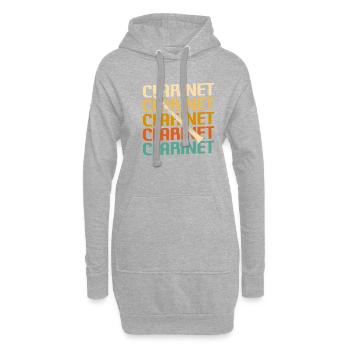 Retro Vintage Classic Clarinet Instrument Guita - Hoodie-Kleid - Grau meliert - Vorne