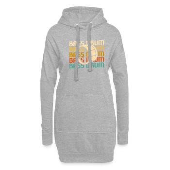 Retro Vintage Classic Bass Drum Instrument Drummer - Sweat-shirt à capuche long Femme - gris chiné - Devant