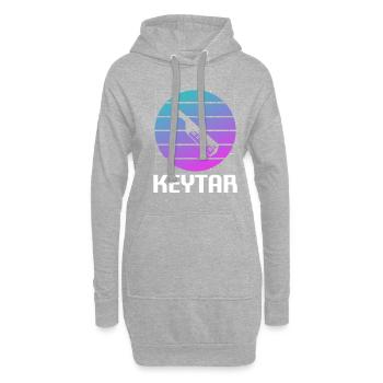 Retro Vintage Classic Keytar Player Instrument - Sweat-shirt à capuche long Femme - gris chiné - Devant