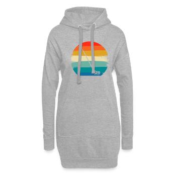 Retro Vintage Classic pour un joueur de cor des Alpes fait - Sweat-shirt à capuche long Femme - gris chiné - Devant