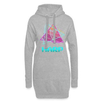 Rétro Vintage Classic Harpe Instrument Guita - Sweat-shirt à capuche long Femme - gris chiné - Devant
