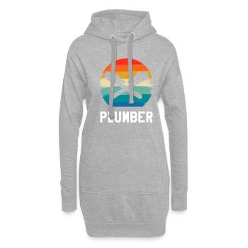 Retro Vintage Classic Plumber Plumbing - Hoodie-Kleid - Grau meliert - Vorne