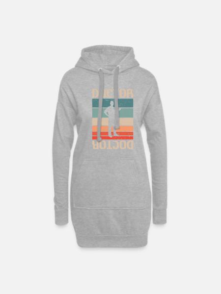 Retro Vintage Classic Doctor Medical - Hoodie-Kleid - Grau meliert