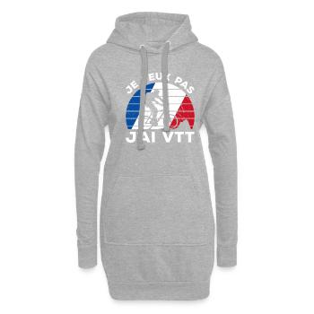 Je Peux Pas J'ai VTT Cycliste Vélo De Montagne - Hoodie-Kleid - Grau meliert - Vorne