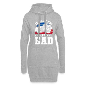Je Peux Pas J'ai Bad Badminton - Hoodie-Kleid - Grau meliert - Vorne