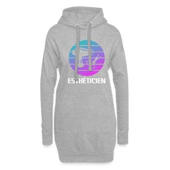Retro Esthéticien Cosmétologie - Sweat-shirt à capuche long Femme - gris chiné - Devant