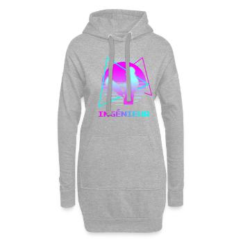 Retro Ingénieur Ingénierie - Sweat-shirt à capuche long Femme - gris chiné - Devant