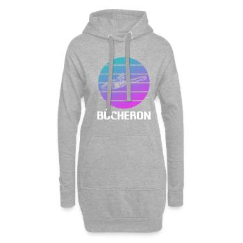 Retro Bûcheron Travail Du Bois - Sweat-shirt à capuche long Femme - gris chiné - Devant