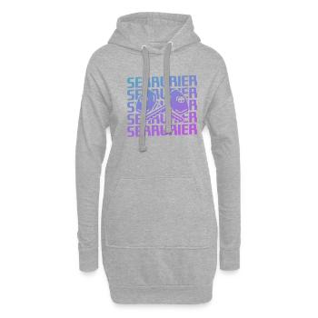 Retro Serrurier Serrurerie - Sweat-shirt à capuche long Femme - gris chiné - Devant