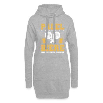 Padel Et Bière C'est Pour Ça Que Je Suis Là - Sweat-shirt à capuche long Femme - gris chiné - Devant
