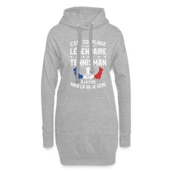 C'est Complique D'Être Légendaire Et Tennisman - Sweat-shirt à capuche long Femme - gris chiné - Devant