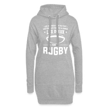 Les Dieux Font Du Rugby Rugbyman - Sweat-shirt à capuche long Femme - gris chiné - Devant