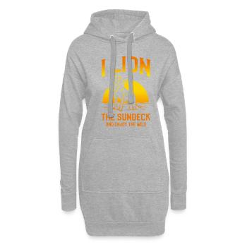 Ich gehe nirgendwo ohne meinen Zweibein-Kojoten - Hoodie-Kleid - Grau meliert - Vorne