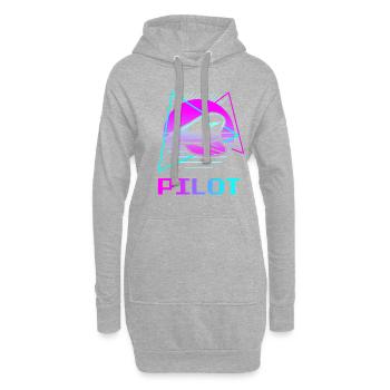 Retro Pilot Aviation Piloten - Hoodie-Kleid - Grau meliert - Vorne