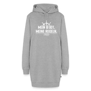 Mein Boot Meine Regeln Segler Kapitän Segelschiff - Hoodie-Kleid - Grau meliert - Vorne