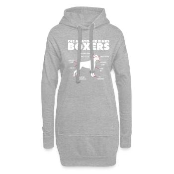 Die Anatomie Eines Boxers Hundebesitzer Deutscher - Hoodie-Kleid - Grau meliert - Vorne