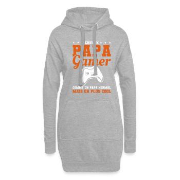 Chui Un Papa Gamer Comme Un Papa Normal Mais En - Sweat-shirt à capuche long Femme - gris chiné - Devant