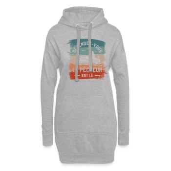 Détendez-Vous Le Pêcheur Est Là Pêche - Sweat-shirt à capuche long Femme - gris chiné - Devant