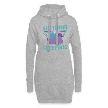 Amoureux des chiens de berger Shetland rétro - Sweat-shirt à capuche long Femme - gris chiné - Devant