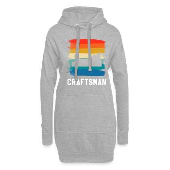 Rétro Vintage Classique Artisan Artisanat - Sweat-shirt à capuche long Femme - gris chiné - Devant