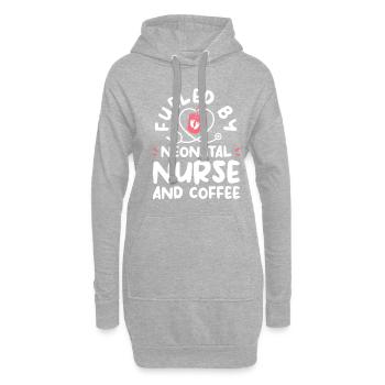 Angetrieben von neonatalen Krankenschwestern und Kaffee NICU Krankenschwestern RN - Hoodie-Kleid - Grau meliert - Vorne