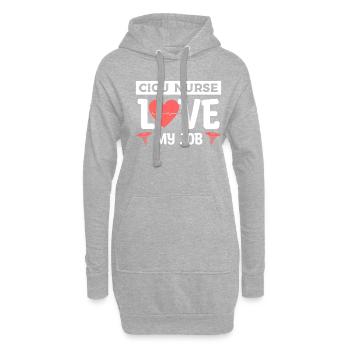 L’infirmière de l’UCCI aime mon travail Cardiologue Cardiologie - Sweat-shirt à capuche long Femme - gris chiné - Devant