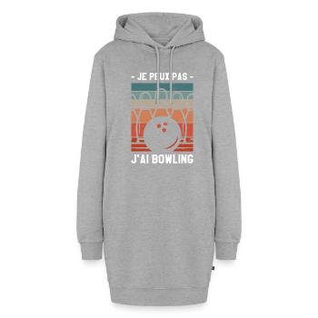 Je Peux Pas J'ai Bowling Quilleur - Sweat-shirt à capuche long Femme - gris chiné - Devant